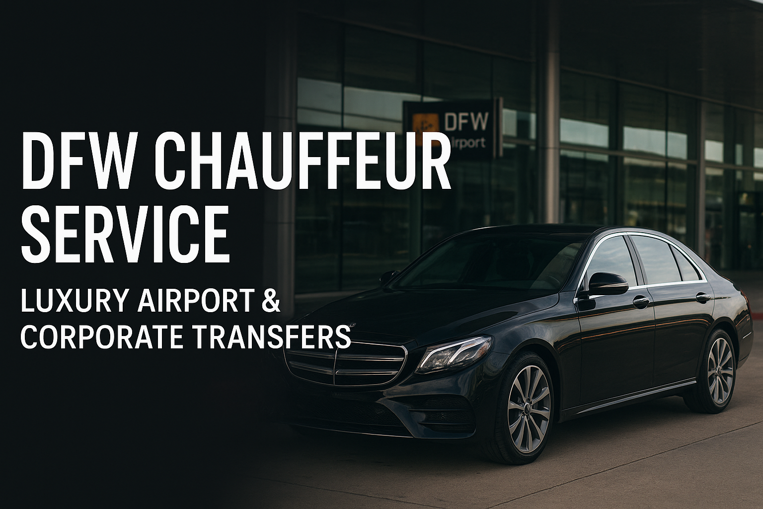 DFW Chauffeur Service luxury black car at airport