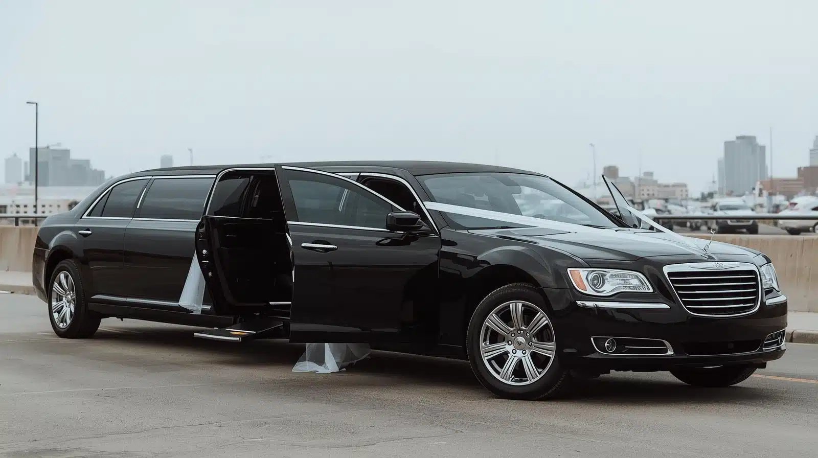 wedding black car service dallas luxury limousine for bride and groom